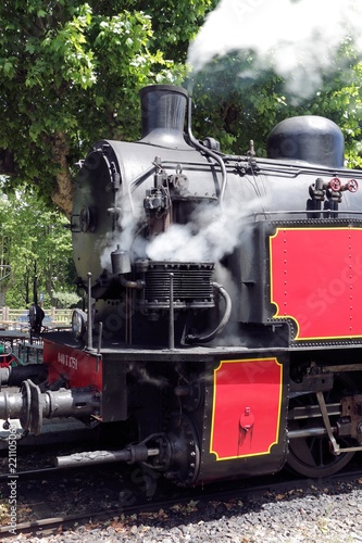 Train chemin de fer des Cevennes Anduze à Saint Jean du Gard Compresseur locomotive à vapeur