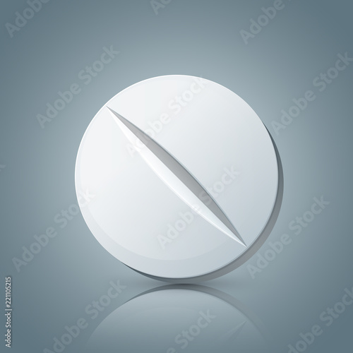Tablet white pill, pharmacology icon Vector eps 10