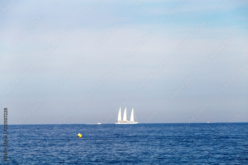 White three masts boat in Nice