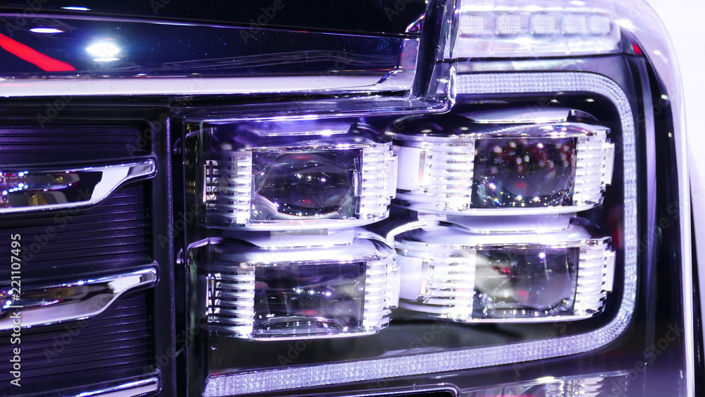 Obraz premium Modern Car front light.