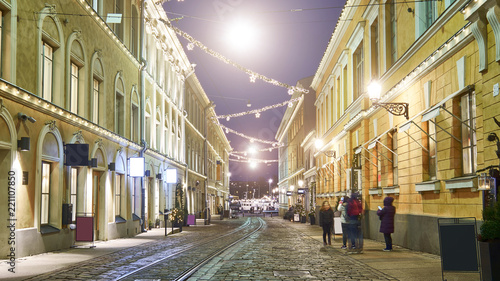 Street in the old town, Helsinki, Finland