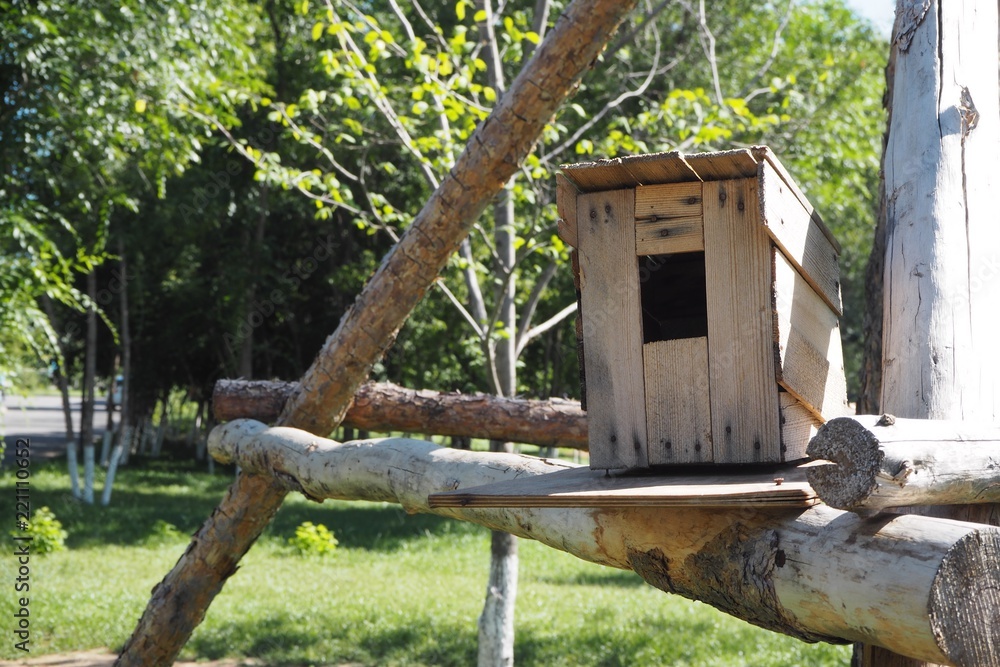 Small birdhouse in the park