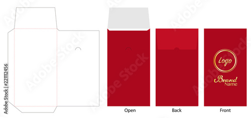 Envelope die cut mock up template Vector 