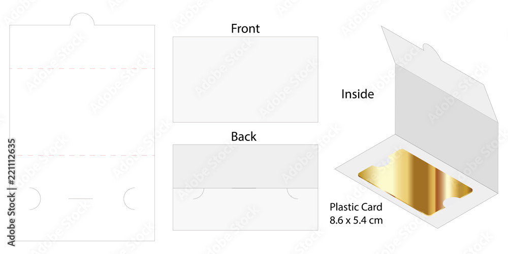 plastic card envelope die-cut template mockup plastic card envelope die-cut template mockup