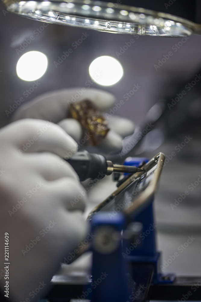 man hands welding, close up, smoke of resin man hands welding, close up, smoke of resin