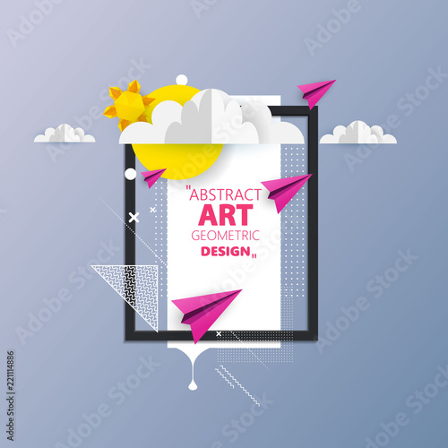 Awesome origami abstract Vector Art. Can be use frame for your text.