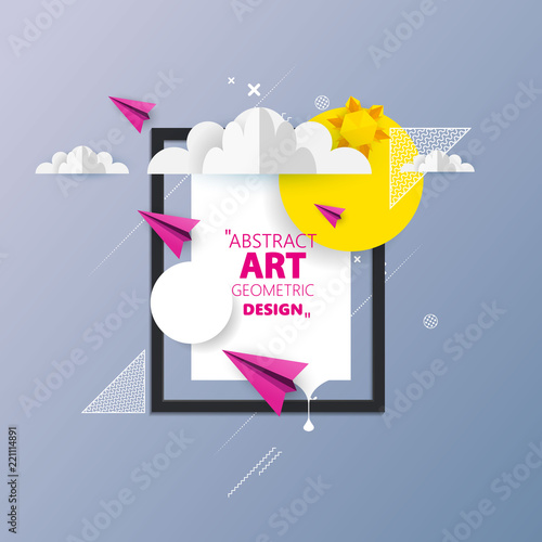 Awesome origami abstract Vector Art. Can be use frame for your text.