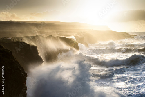 Doolin Cliffs getting hit by giant storm, Doolin, Clare, Ireland photo