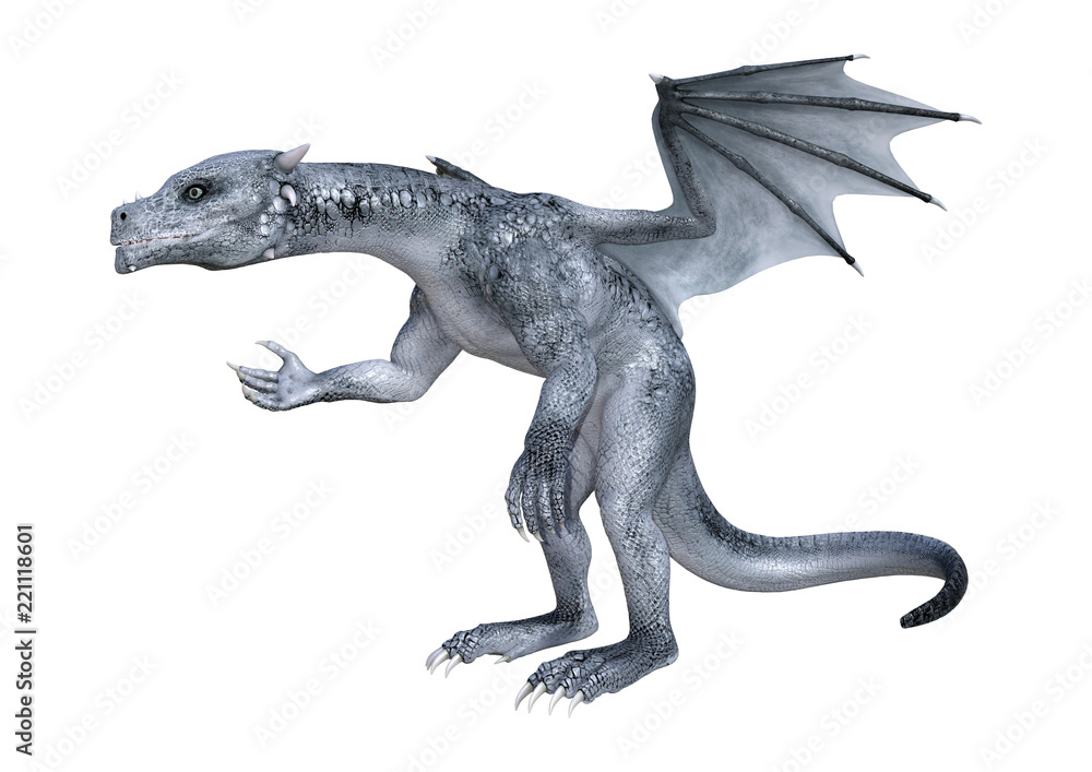 3D Rendering Fantasy Dragon on White 3D Rendering Fantasy Dragon on White