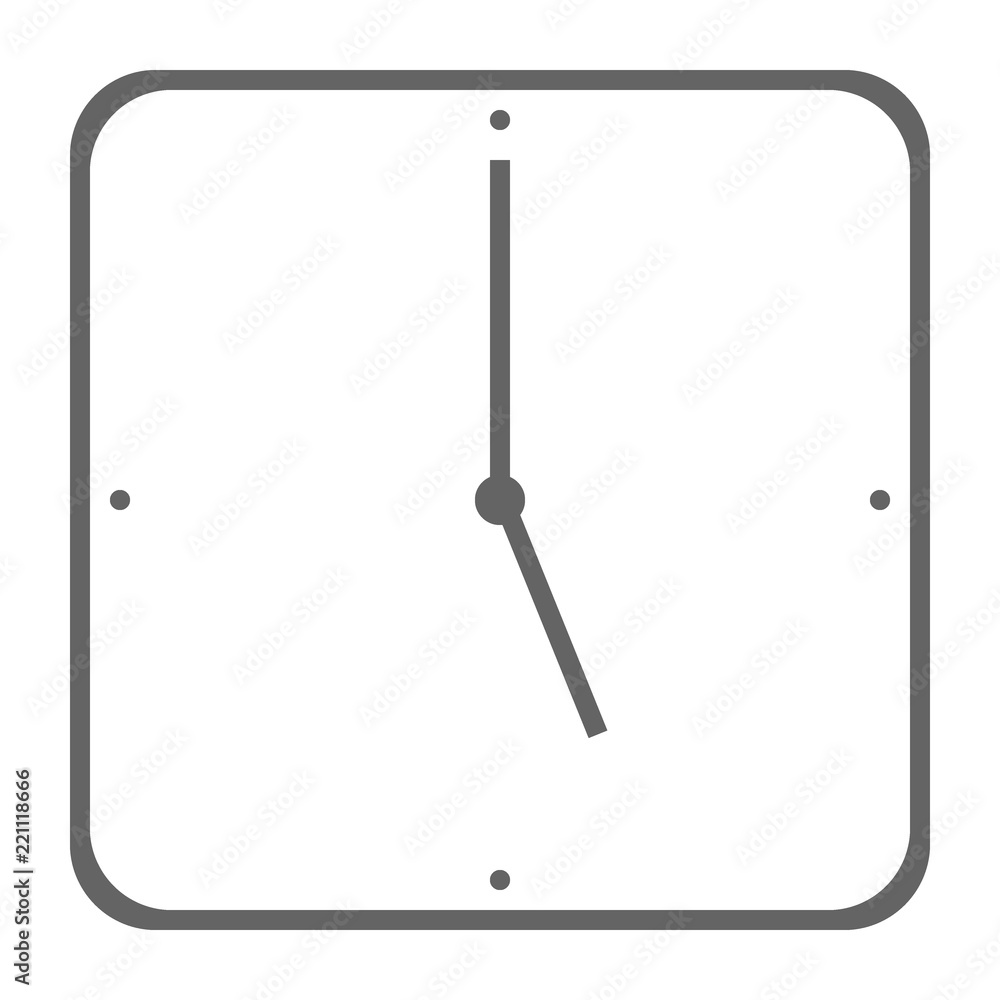 Clock icon on white. Clock icon on white.