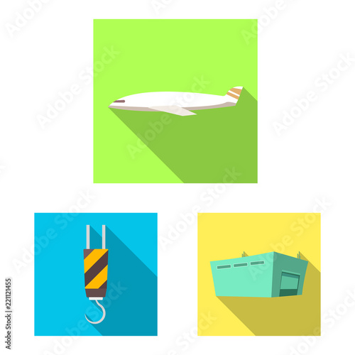 Vector illustration of goods and cargo logo. Set of goods and warehouse vector icon for stock.