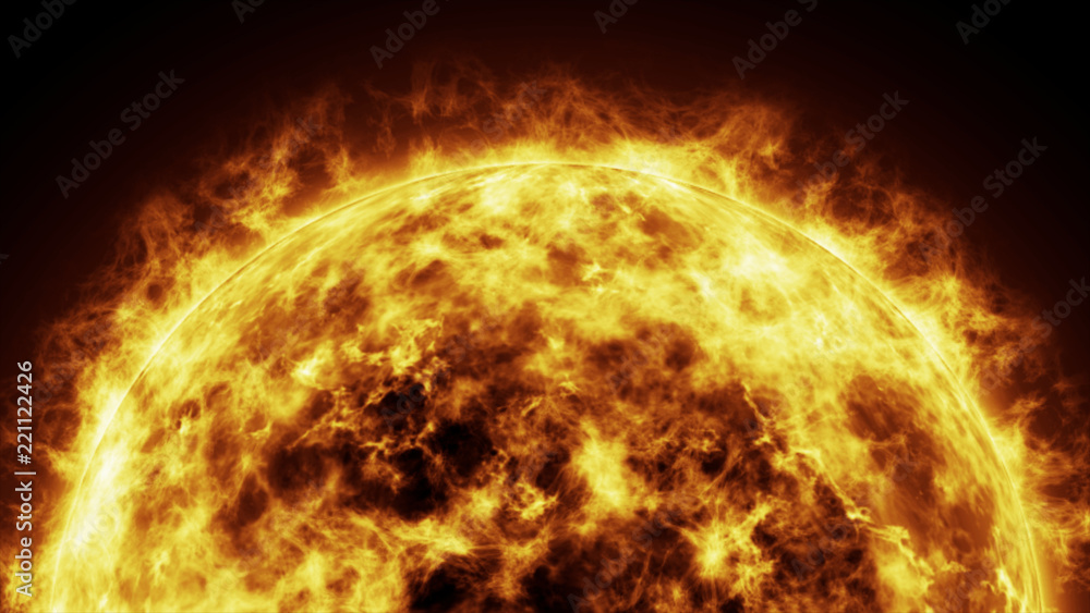 Fototapeta premium Sun surface and Solar flares, Burning of the sun.