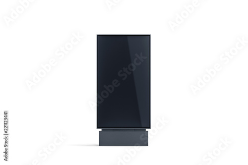 Fotografie Blank black pylon display mock up, front view, isolated, 3d rendering
