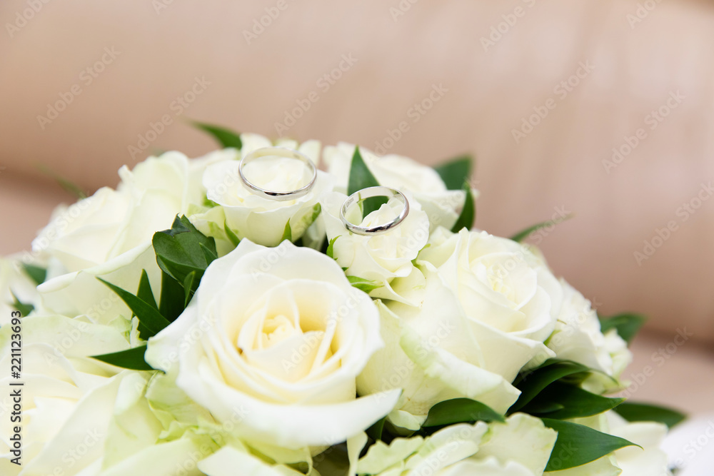 Beautiful bridal bouquet with different flowers Beautiful bridal bouquet with different flowers