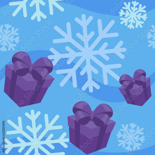 Winter giftes seamless vector pattern photo