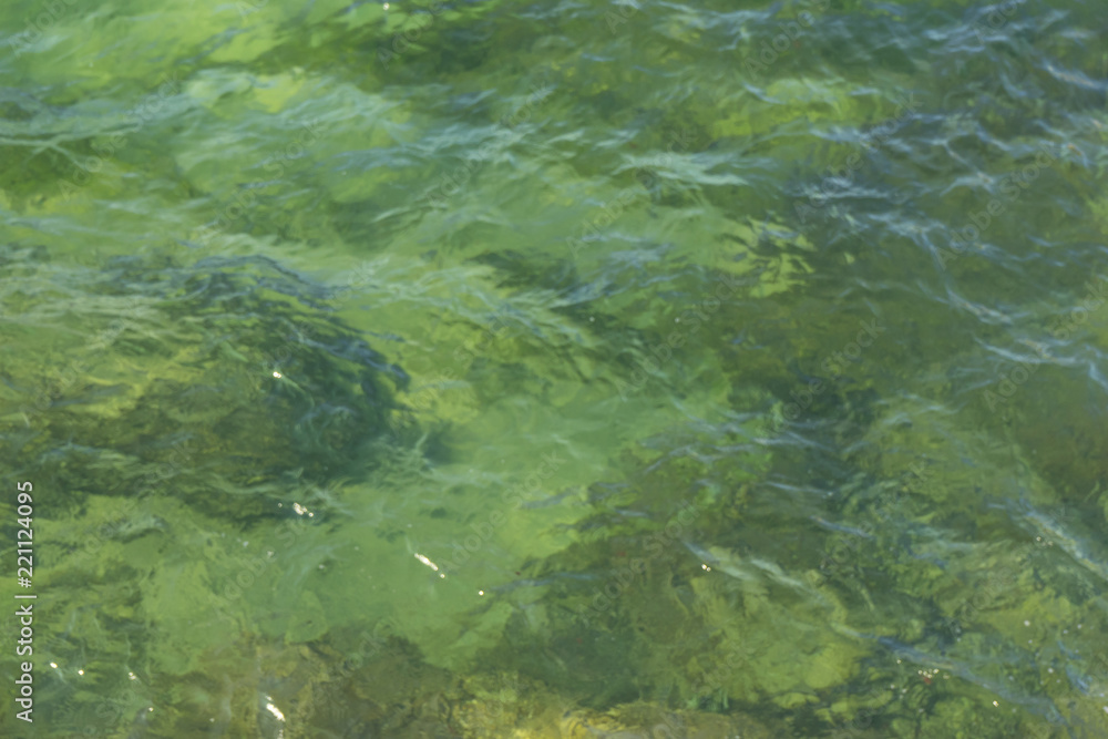 Green Sea, Broken coast (Costa quebrada) at Playa de San Juan de la Canal, Soto de la Marina, Spain Green Sea, Broken coast (Costa quebrada) at Playa de San Juan de la Canal, Soto de la Marina, Spain