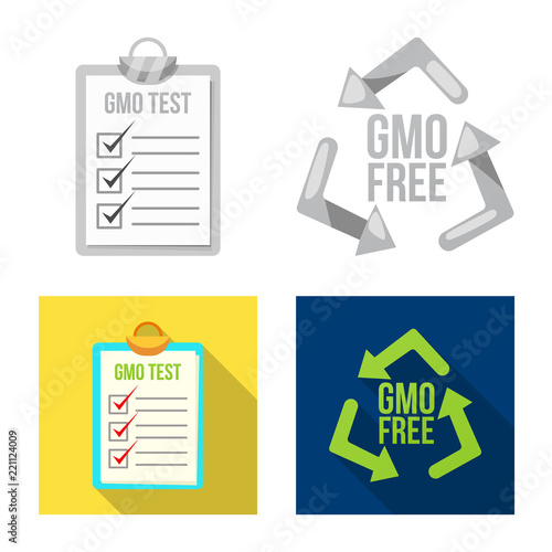 Vector design of genetic and plant sign. Set of genetic and biotechnology vector icon for stock.