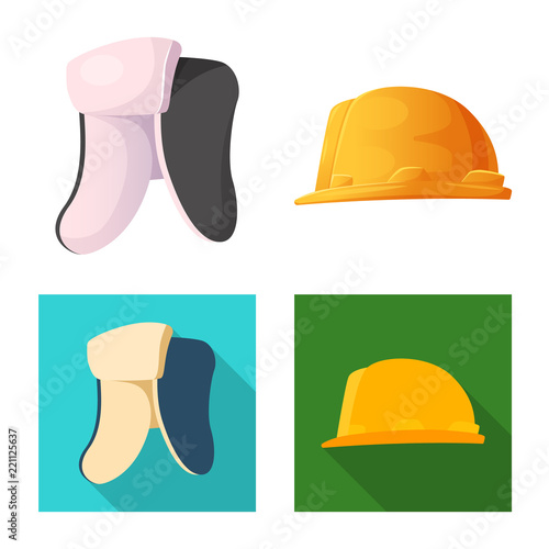 Vector illustration of headwear and cap icon. Set of headwear and accessory stock vector illustration.
