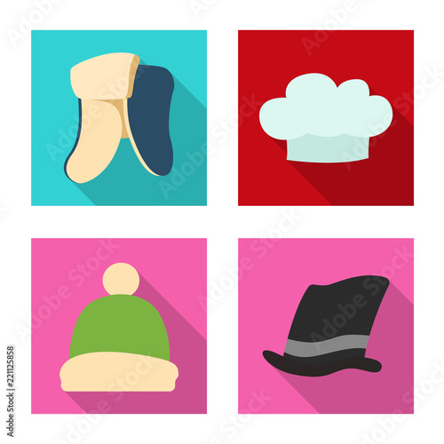 Isolated object of headwear and cap sign. Collection of headwear and accessory vector icon for stock.