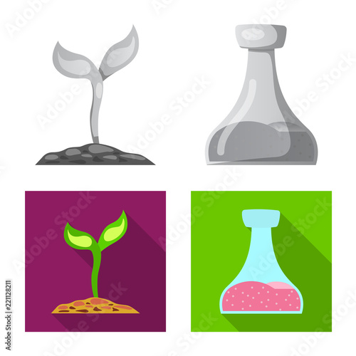Vector illustration of genetic and plant symbol. Set of genetic and biotechnology stock symbol for web.