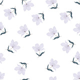Seamless background with purple flowers.