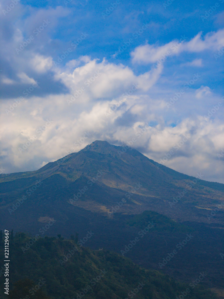 View to mount Batur, active volcano in Bali, Indonesia.