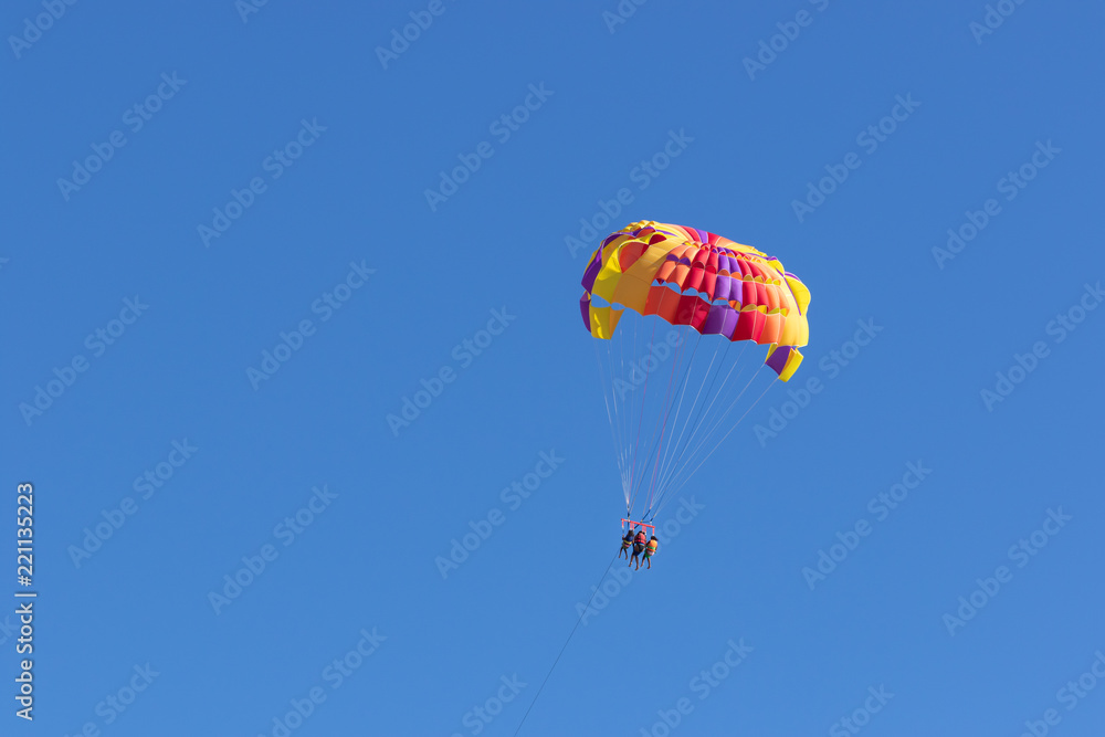 Parasailing, flying over the water Parasailing, flying over the water