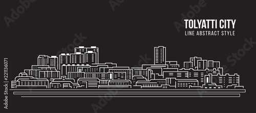 Cityscape Building Line art Vector Illustration design - Tolyatti city