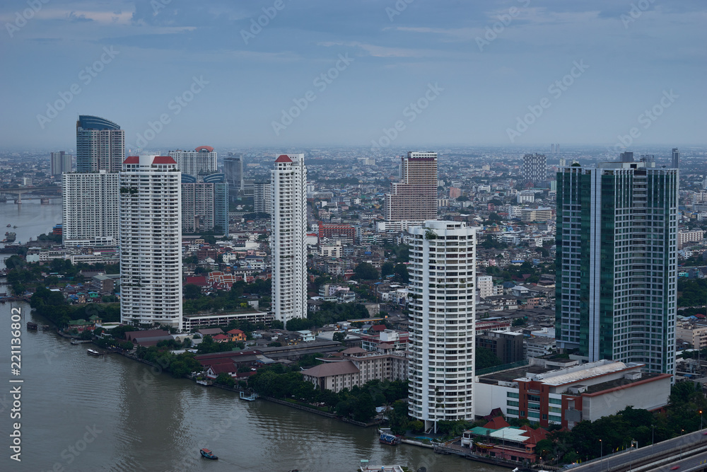 cityscapes building near the river from aerial view daytime