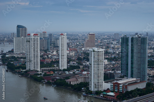 cityscapes building near the river from aerial view daytime