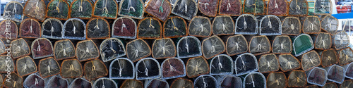 Obraz na płótnie panorama lobster pot in galicia,spain w salonie