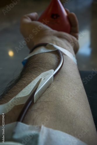 Canvastavla Blood donation, altruism, man, plasm bag