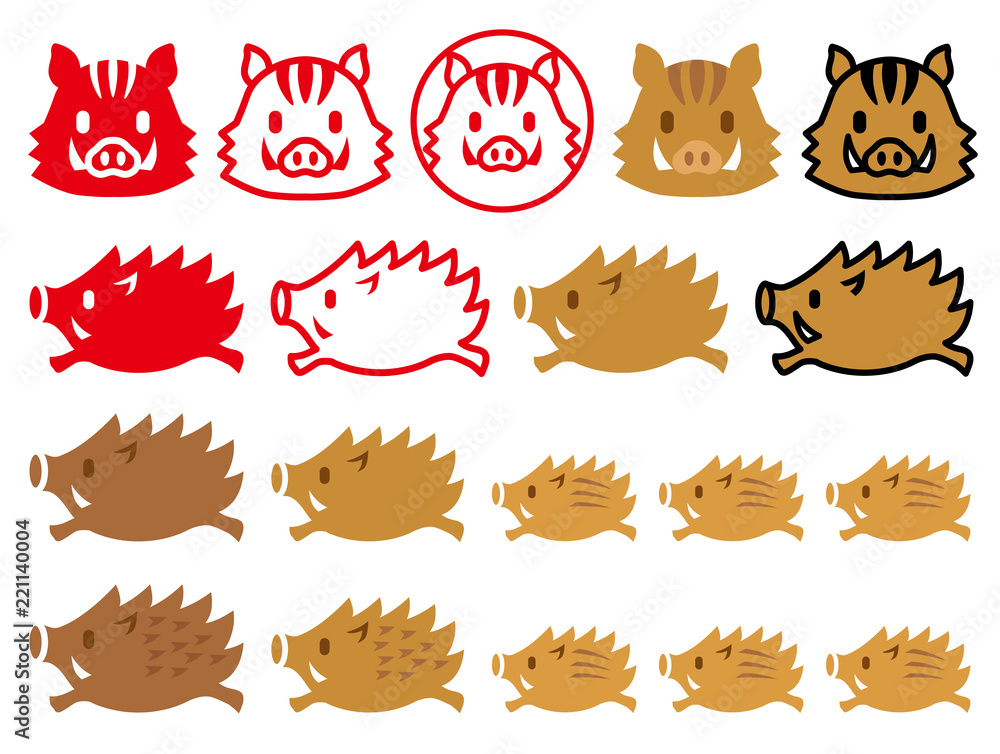 猪 アイコン セット Stock Vector Adobe Stock