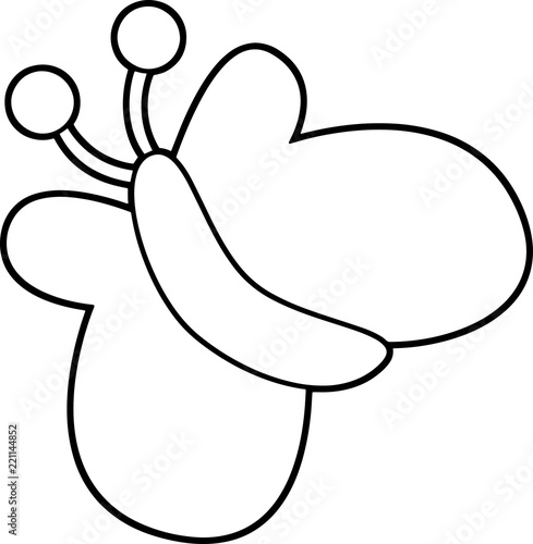 Cartoon butterfly - flying - isolated - vector coloring page - illustration for children