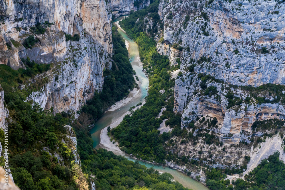 scenic view of majestic rocky mountains and canyon of Verdon River, Provence, France