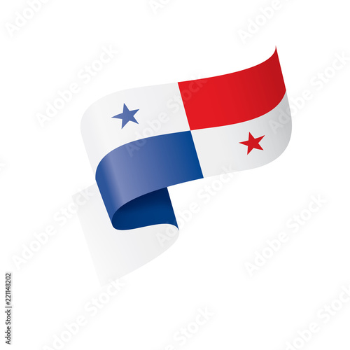 Panama flag, vector illustration on a white background