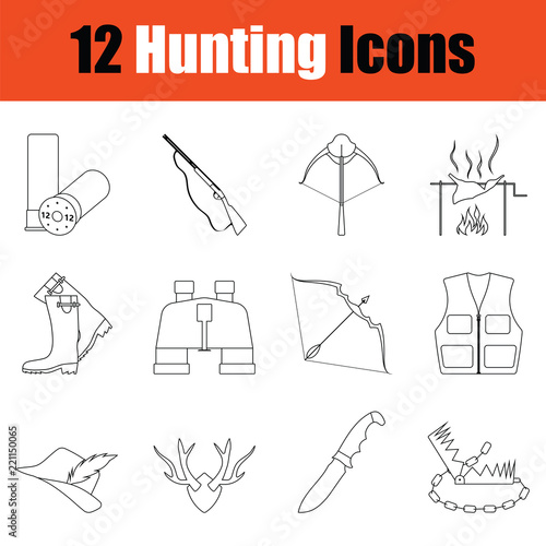  Hunting icon set