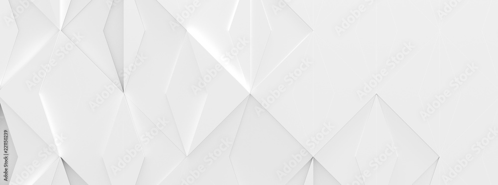 Obraz premium Wide White Futuristic Background (3d illustration)