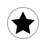 Star icon in circle, logo on white background