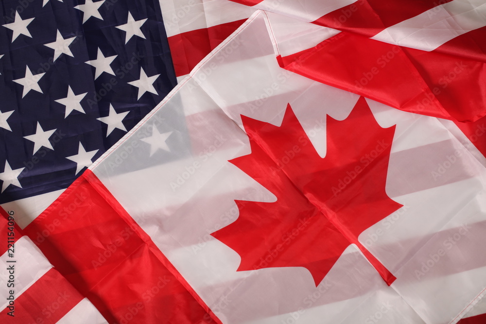 american and canadian flag american and canadian flag