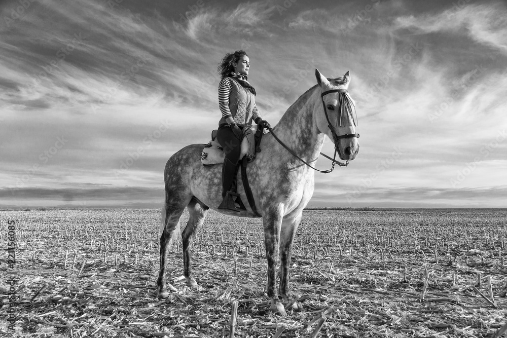 young woman on horseback young woman on horseback
