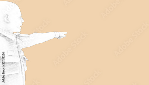 Drawings Person /People Pointing finger Pink Background / Illustration Art