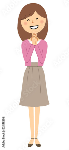 若い女性　ママ　喜ぶ