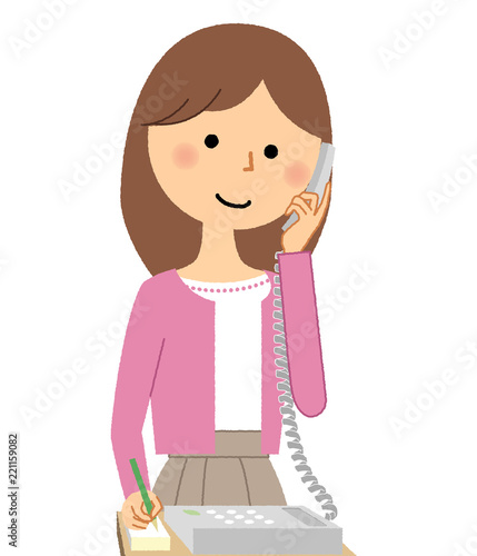 若い女性　ママ　電話