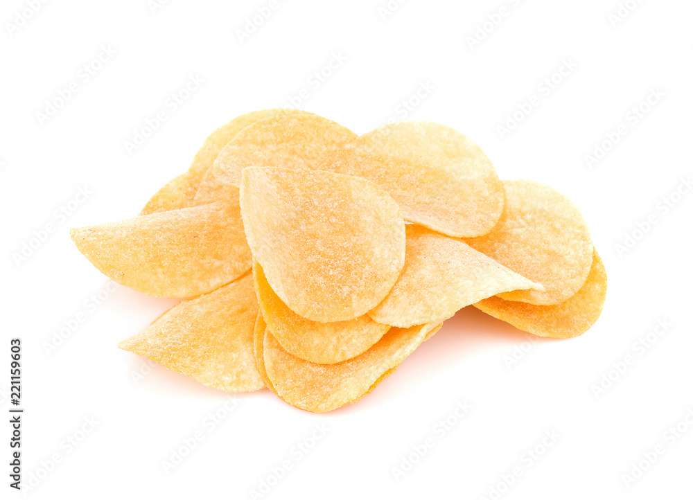 potato chips isolated on white background potato chips isolated on white background