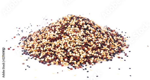 Real quinoa seeds isolated on white background