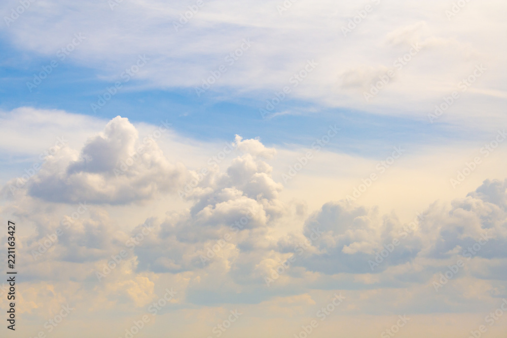 Overcast sky with fluffy clouds as background Overcast sky with fluffy clouds as background