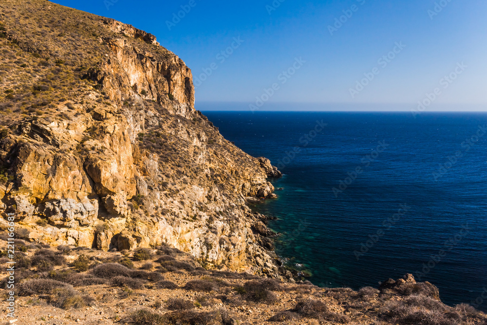 Cliffs in La Azohia Murcia in Mediterranean sea, Spain
