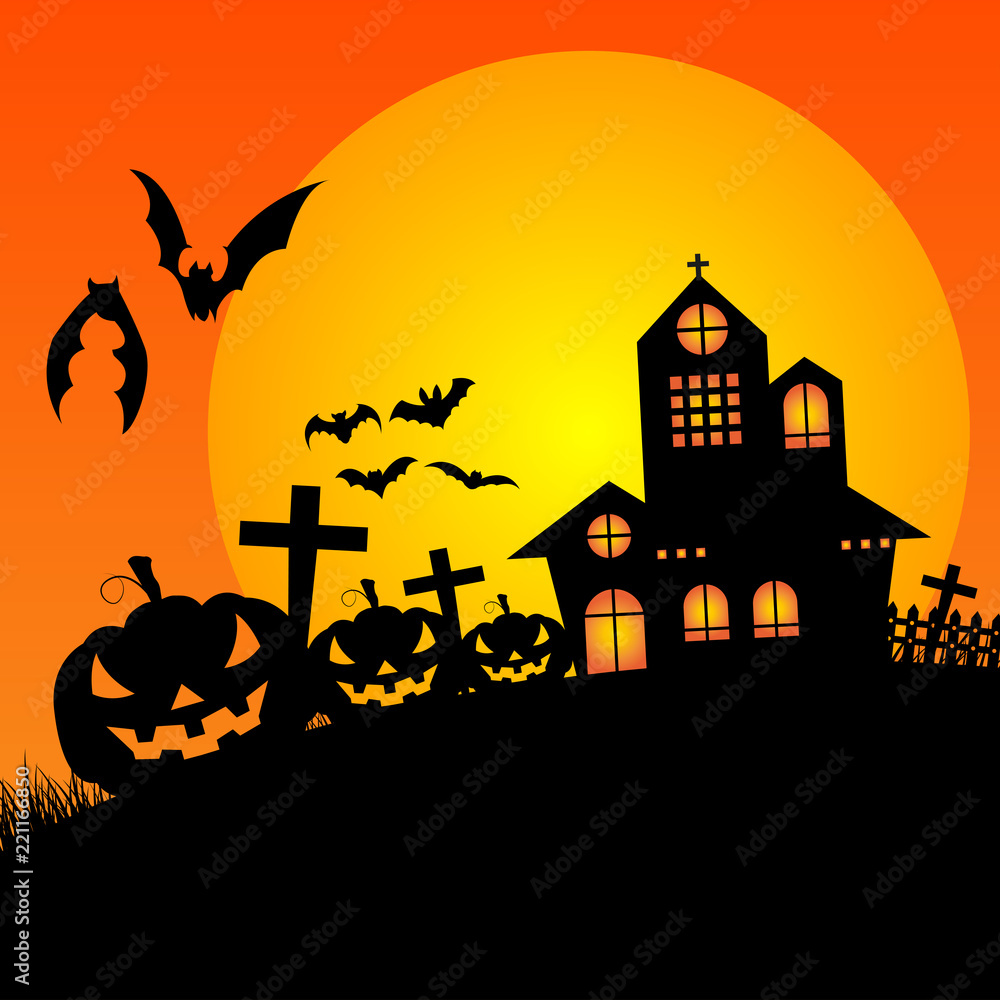 Design for halloween day and card or background	