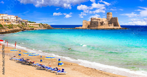 Fototapeta Naklejka Na Ścianę i Meble -  Le Castella .Isola di Capo Rizzuto - beaches and castles of Calabria, Italy